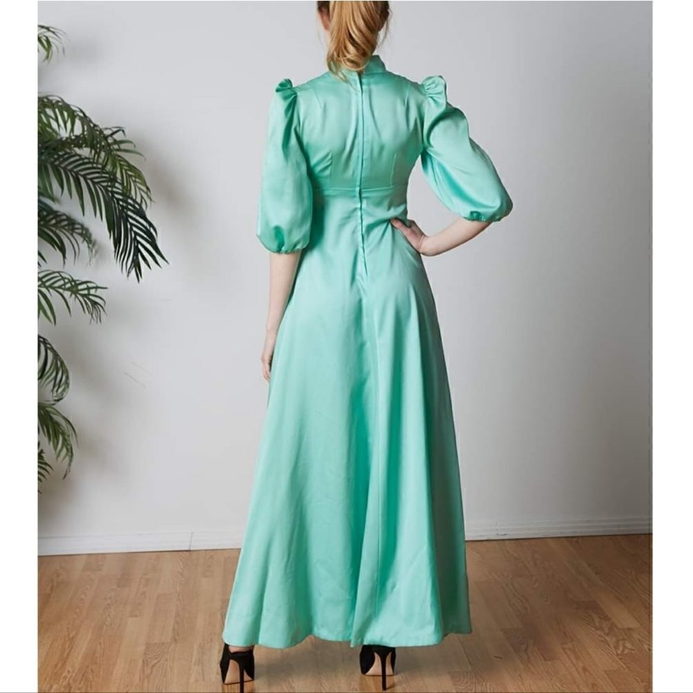 Vintage 60s 70s Mint Green Dress - Picture 1 of 6